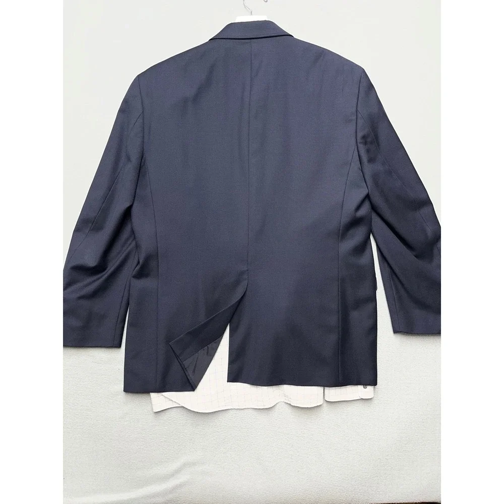 Lauren Ralph Lauren Mens Navy Blue 100% Wool Blazer Gold Crest Buttons 44R (42R)